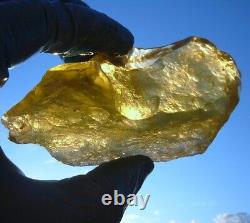 Libyan Desert Glass Meteorite Tektite impact Cintamani(990 crt)Dimple Yellow Gem