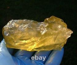 Libyan Desert Glass Meteorite Tektite impact Cintamani(990 crt)Dimple Yellow Gem