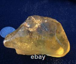 Libyan Desert Glass Meteorite Tektite impact Dimples (820 crt) Dark inside Gem