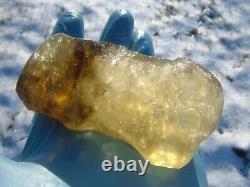 Libyan Desert Glass Meteorite Tektite impact specimen(1100 crt) Soft Dark Gem