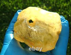 Libyan Desert Glass Meteorite Tektite impact specimen(1200 crt) Natural Hole