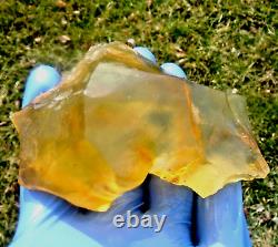 Libyan Desert Glass Meteorite Tektite impact specimen(1225 ct)Flat Soft yellow