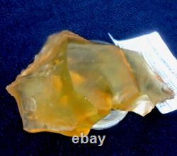 Libyan Desert Glass Meteorite Tektite impact specimen(1225 ct)Flat Soft yellow