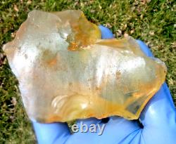 Libyan Desert Glass Meteorite Tektite impact specimen(1225 ct)Flat Soft yellow