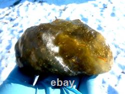 Libyan Desert Glass Meteorite Tektite impact specimen(1300 ct)Dimples Dark Gem