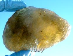 Libyan Desert Glass Meteorite Tektite impact specimen(1300 ct)Dimples Dark Gem