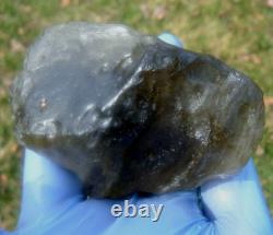 Libyan Desert Glass Meteorite Tektite impact specimen(1380 crt)BlackDark Green