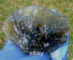 Libyan Desert Glass Meteorite Tektite impact specimen(1380 crt)BlackDark Green