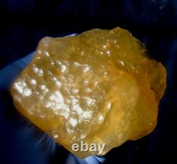 Libyan Desert Glass Meteorite Tektite impact specimen(1430 ct)Dimples Best Gem