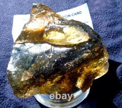 Libyan Desert Glass Meteorite Tektite impact specimen(1650 ct)Dark Green Brown