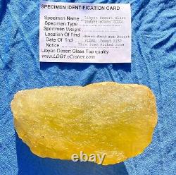 Libyan Desert Glass Meteorite Tektite impact specimen(1800 crt)big yellow Gem