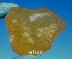 Libyan Desert Glass Meteorite Tektite impact specimen(1960 crt) Dimples yellow