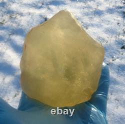 Libyan Desert Glass Meteorite Tektite impact specimen(1960 crt) Dimples yellow