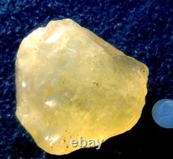 Libyan Desert Glass Meteorite Tektite impact specimen(1960 crt) Dimples yellow