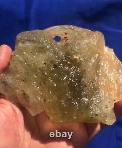 Libyan Desert Glass Meteorite Tektite impact specimen(2030 crt) Natural Hole