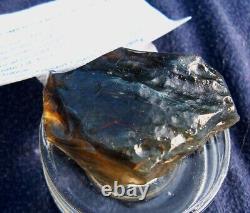 Libyan Desert Glass Meteorite Tektite impact specimen(255 crt) Very Dark brown