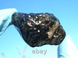 Libyan Desert Glass Meteorite Tektite impact specimen(270 crt)Dark Black Gem A+