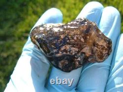 Libyan Desert Glass Meteorite Tektite impact specimen(270 crt)Dark Black Gem A+