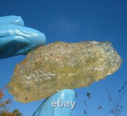 Libyan Desert Glass Meteorite Tektite impact specimen(300 crt)Dimples Gem yellow