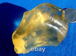 Libyan Desert Glass Meteorite Tektite impact specimen(300 ct)Dimples Yellow Gem