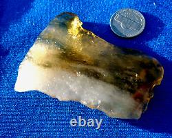 Libyan Desert Glass Meteorite Tektite impact specimen(320 crt)Flat- Dark Green