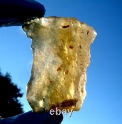 Libyan Desert Glass Meteorite Tektite impact specimen(320 crt)Flat- Dark Green