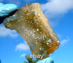 Libyan Desert Glass Meteorite Tektite impact specimen(320 crt)Flat- Dark Green