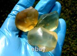 Libyan Desert Glass Meteorite Tektite impact specimen(325 crt)3 round Gems AAAA