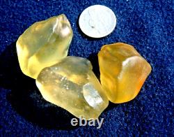 Libyan Desert Glass Meteorite Tektite impact specimen(325 crt)3 round Gems AAAA