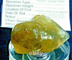 Libyan Desert Glass Meteorite Tektite impact specimen(330 crt)dimples Green Gem