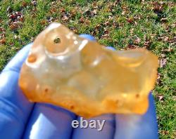 Libyan Desert Glass Meteorite Tektite impact specimen(340 crt)Natural Hole