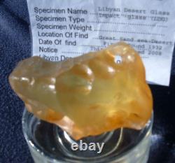 Libyan Desert Glass Meteorite Tektite impact specimen(340 crt)Natural Hole