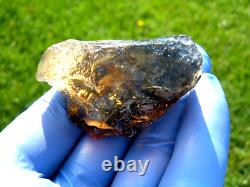 Libyan Desert Glass Meteorite Tektite impact specimen(350 crt)Dark Green Gem A+