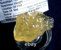 Libyan Desert Glass Meteorite Tektite impact specimen(350 crt) Super Nice Gem A