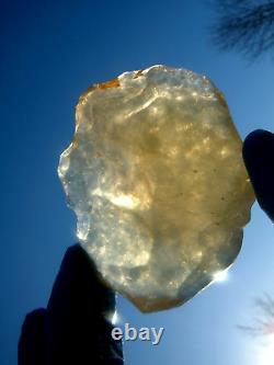 Libyan Desert Glass Meteorite Tektite impact specimen(366 ct)Dimples yellow Gem