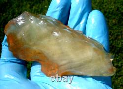 Libyan Desert Glass Meteorite Tektite impact specimen(370 crt)Pearl orange Tool