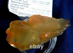 Libyan Desert Glass Meteorite Tektite impact specimen(370 crt)Pearl orange Tool