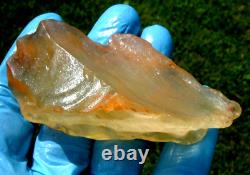 Libyan Desert Glass Meteorite Tektite impact specimen(370 crt)Pearl orange Tool