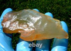 Libyan Desert Glass Meteorite Tektite impact specimen(370 crt)Pearl orange Tool