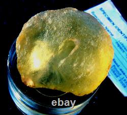 Libyan Desert Glass Meteorite Tektite impact specimen(370 ct)Dimples yellow Gem