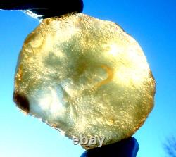 Libyan Desert Glass Meteorite Tektite impact specimen(370 ct)Dimples yellow Gem