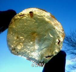 Libyan Desert Glass Meteorite Tektite impact specimen(370 ct)Dimples yellow Gem