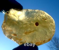 Libyan Desert Glass Meteorite Tektite impact specimen(370 ct)Dimples yellow Gem