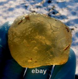 Libyan Desert Glass Meteorite Tektite impact specimen(370 ct)Dimples yellow Gem