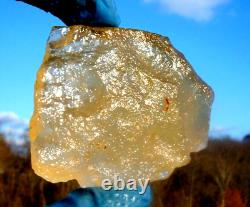 Libyan Desert Glass Meteorite Tektite impact specimen(385 crt)Dimples yellow A+