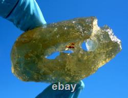 Libyan Desert Glass Meteorite Tektite impact specimen(400 crt)Gem Natural Hole