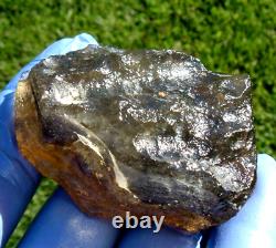 Libyan Desert Glass Meteorite Tektite impact specimen(410 crt)Very Dark shape