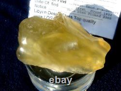 Libyan Desert Glass Meteorite Tektite impact specimen(415 ct)Dimples yellow Gem