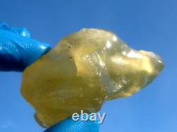 Libyan Desert Glass Meteorite Tektite impact specimen(415 ct)Dimples yellow Gem