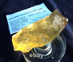 Libyan Desert Glass Meteorite Tektite impact specimen(430 crt)dimples yellow Gem